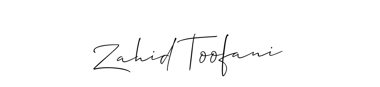How to make Zahid Toofani signature? Allison_Script is a professional autograph style. Create handwritten signature for Zahid Toofani name. Zahid Toofani signature style 2 images and pictures png