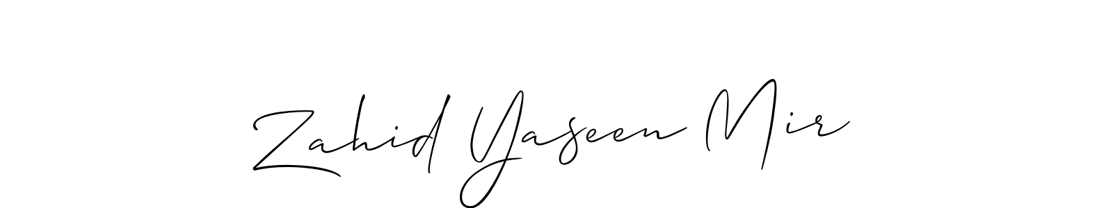 It looks lik you need a new signature style for name Zahid Yaseen Mir. Design unique handwritten (Allison_Script) signature with our free signature maker in just a few clicks. Zahid Yaseen Mir signature style 2 images and pictures png