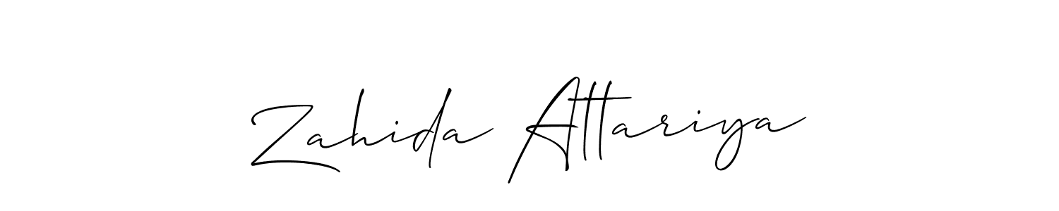 Use a signature maker to create a handwritten signature online. With this signature software, you can design (Allison_Script) your own signature for name Zahida Attariya. Zahida Attariya signature style 2 images and pictures png