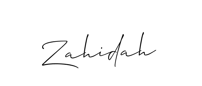 Also we have Zahidah name is the best signature style. Create professional handwritten signature collection using Allison_Script autograph style. Zahidah signature style 2 images and pictures png