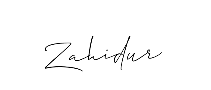 How to make Zahidur name signature. Use Allison_Script style for creating short signs online. This is the latest handwritten sign. Zahidur signature style 2 images and pictures png