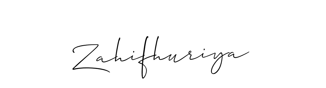 if you are searching for the best signature style for your name Zahifhuriya. so please give up your signature search. here we have designed multiple signature styles  using Allison_Script. Zahifhuriya signature style 2 images and pictures png