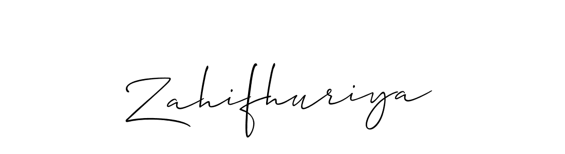 Use a signature maker to create a handwritten signature online. With this signature software, you can design (Allison_Script) your own signature for name Zahifhuriya. Zahifhuriya signature style 2 images and pictures png