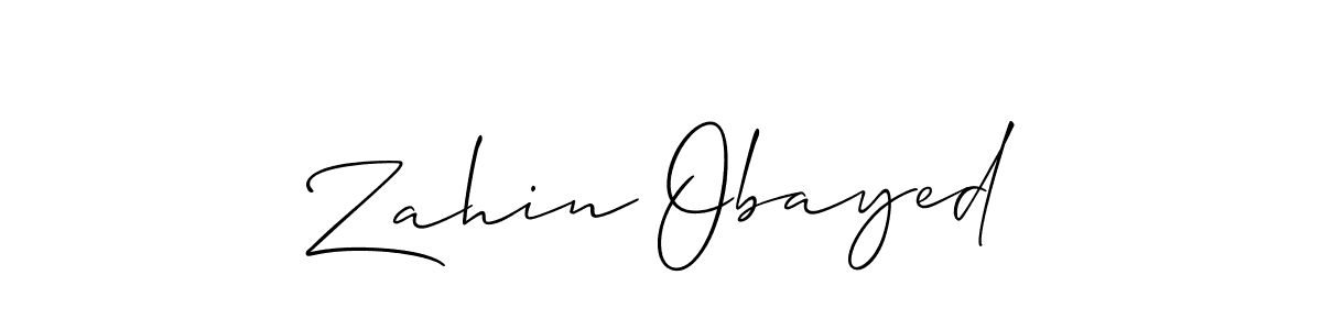 Design your own signature with our free online signature maker. With this signature software, you can create a handwritten (Allison_Script) signature for name Zahin Obayed. Zahin Obayed signature style 2 images and pictures png