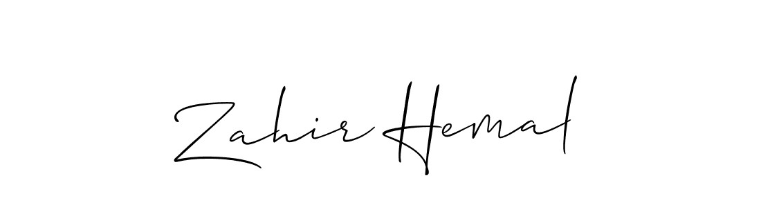 Allison_Script is a professional signature style that is perfect for those who want to add a touch of class to their signature. It is also a great choice for those who want to make their signature more unique. Get Zahir Hemal name to fancy signature for free. Zahir Hemal signature style 2 images and pictures png