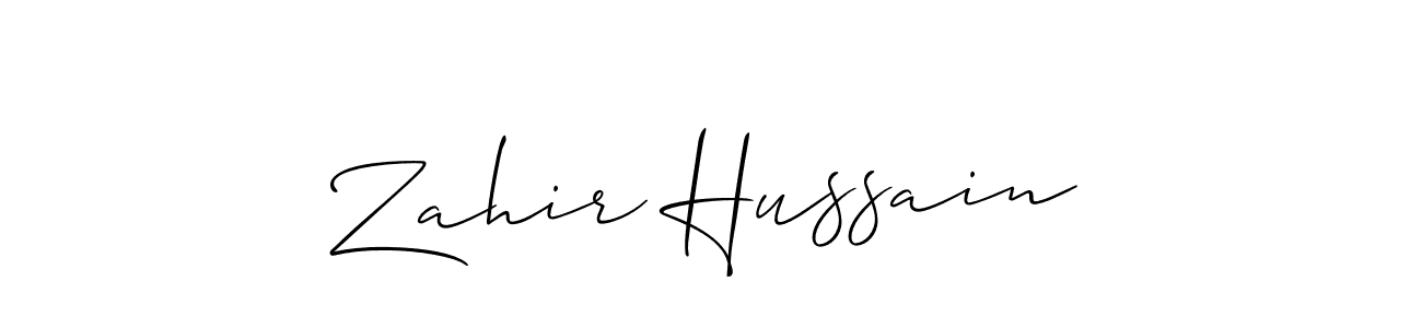 You should practise on your own different ways (Allison_Script) to write your name (Zahir Hussain) in signature. don't let someone else do it for you. Zahir Hussain signature style 2 images and pictures png