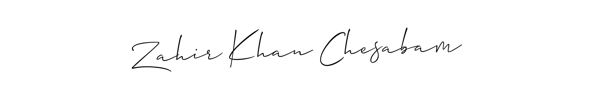 How to make Zahir Khan Chesabam name signature. Use Allison_Script style for creating short signs online. This is the latest handwritten sign. Zahir Khan Chesabam signature style 2 images and pictures png