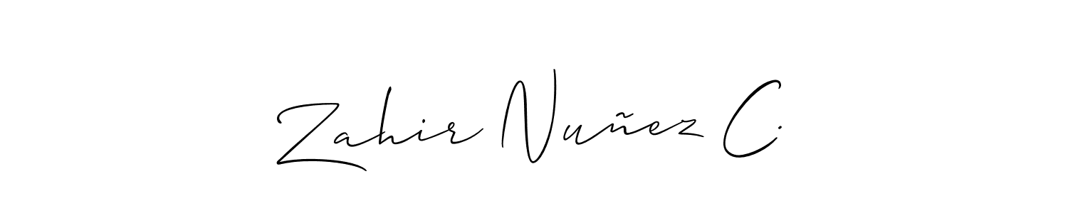 This is the best signature style for the Zahir Nuñez C. name. Also you like these signature font (Allison_Script). Mix name signature. Zahir Nuñez C. signature style 2 images and pictures png