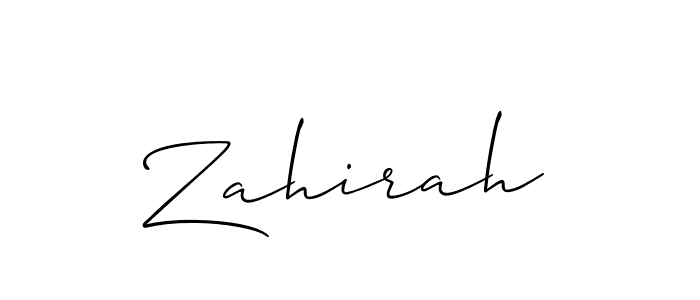 The best way (Allison_Script) to make a short signature is to pick only two or three words in your name. The name Zahirah include a total of six letters. For converting this name. Zahirah signature style 2 images and pictures png