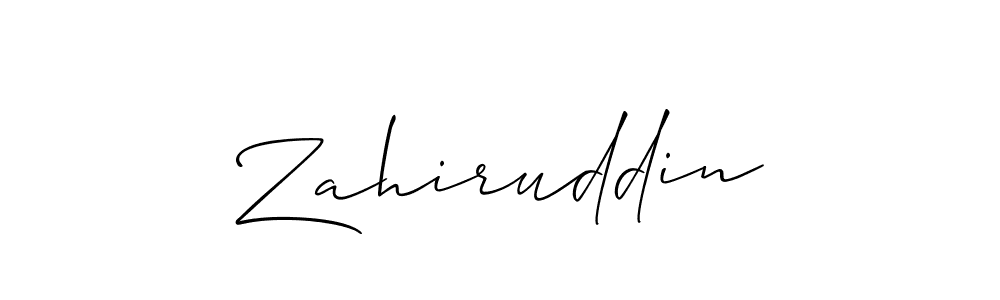 Make a beautiful signature design for name Zahiruddin. With this signature (Allison_Script) style, you can create a handwritten signature for free. Zahiruddin signature style 2 images and pictures png