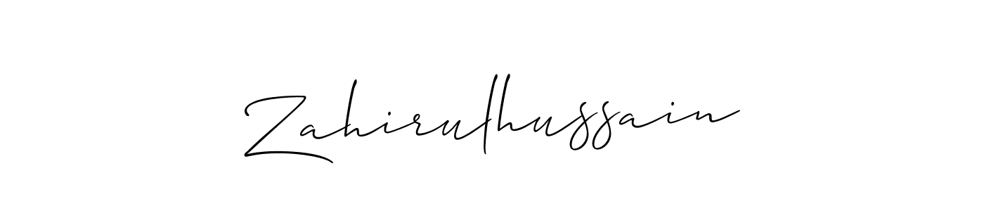 Make a beautiful signature design for name Zahirulhussain. With this signature (Allison_Script) style, you can create a handwritten signature for free. Zahirulhussain signature style 2 images and pictures png