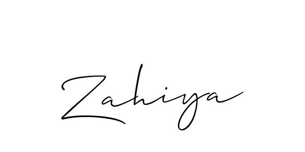 Design your own signature with our free online signature maker. With this signature software, you can create a handwritten (Allison_Script) signature for name Zahiya. Zahiya signature style 2 images and pictures png