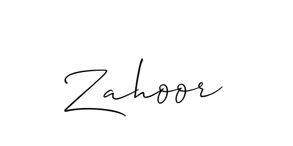 Create a beautiful signature design for name Zahoor. With this signature (Allison_Script) fonts, you can make a handwritten signature for free. Zahoor signature style 2 images and pictures png
