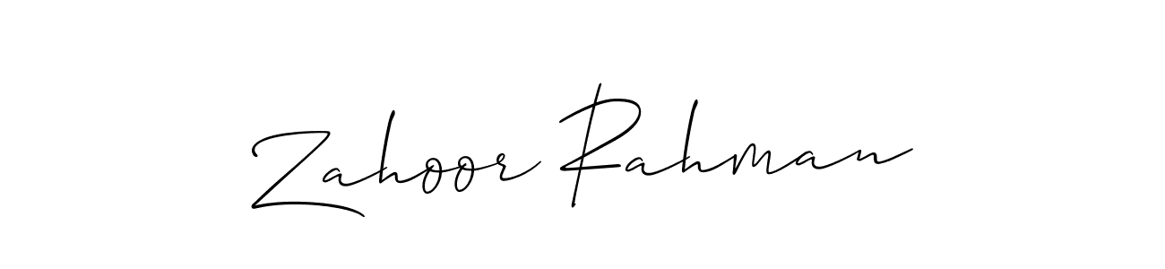 Design your own signature with our free online signature maker. With this signature software, you can create a handwritten (Allison_Script) signature for name Zahoor Rahman. Zahoor Rahman signature style 2 images and pictures png