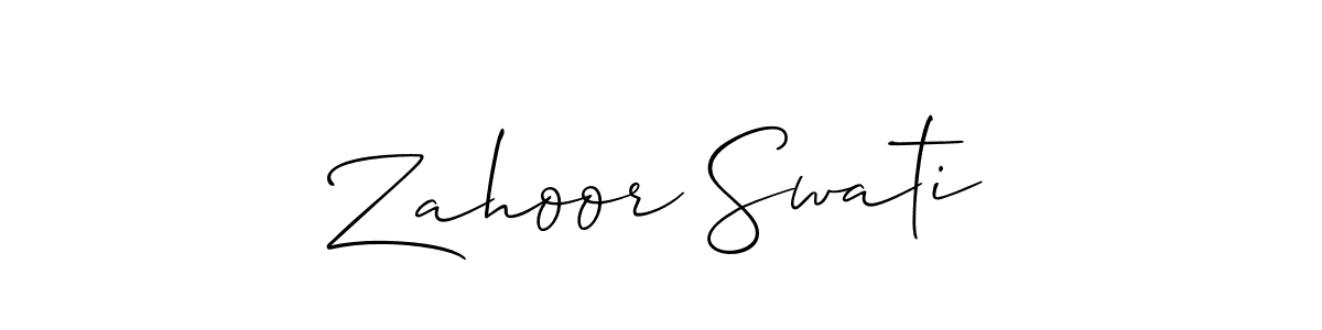 Use a signature maker to create a handwritten signature online. With this signature software, you can design (Allison_Script) your own signature for name Zahoor Swati. Zahoor Swati signature style 2 images and pictures png