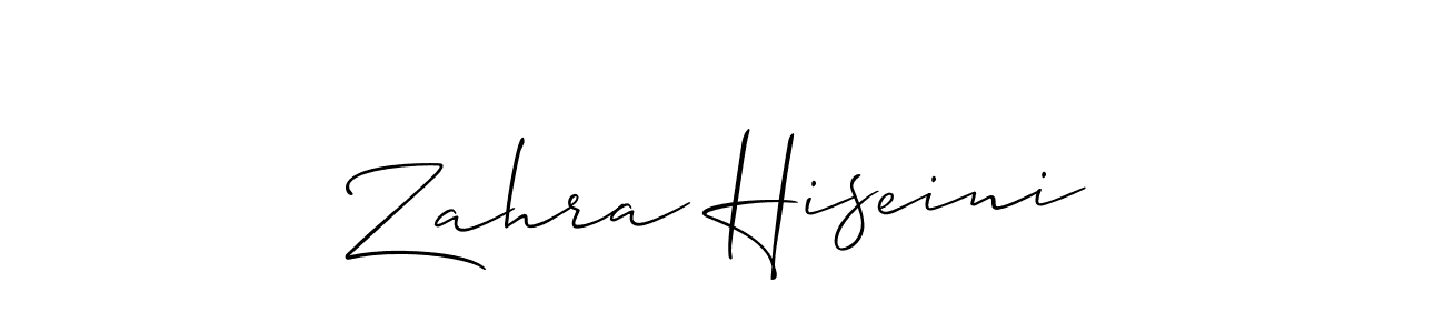 Zahra Hiseini stylish signature style. Best Handwritten Sign (Allison_Script) for my name. Handwritten Signature Collection Ideas for my name Zahra Hiseini. Zahra Hiseini signature style 2 images and pictures png