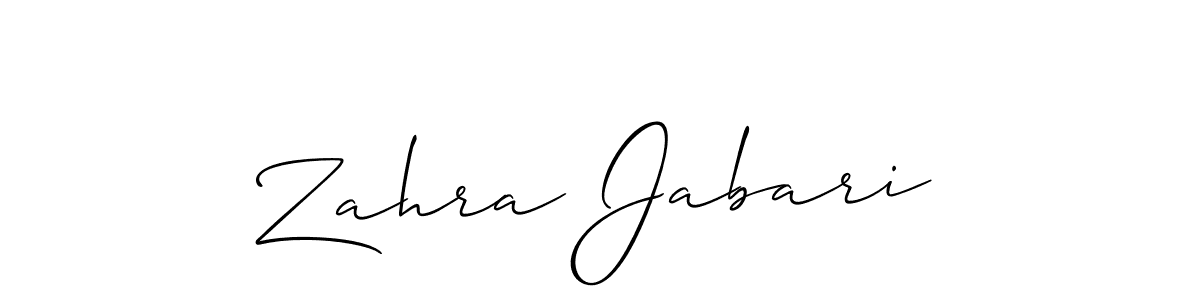 if you are searching for the best signature style for your name Zahra Jabari. so please give up your signature search. here we have designed multiple signature styles  using Allison_Script. Zahra Jabari signature style 2 images and pictures png