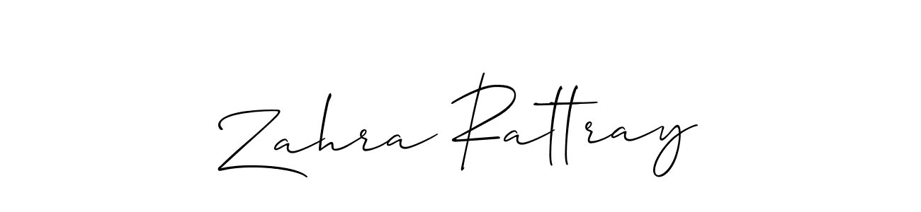 Zahra Rattray stylish signature style. Best Handwritten Sign (Allison_Script) for my name. Handwritten Signature Collection Ideas for my name Zahra Rattray. Zahra Rattray signature style 2 images and pictures png