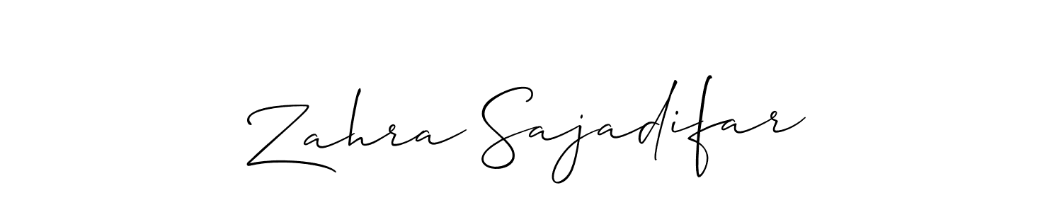 See photos of Zahra Sajadifar official signature by Spectra . Check more albums & portfolios. Read reviews & check more about Allison_Script font. Zahra Sajadifar signature style 2 images and pictures png