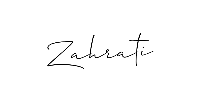 How to Draw Zahrati signature style? Allison_Script is a latest design signature styles for name Zahrati. Zahrati signature style 2 images and pictures png