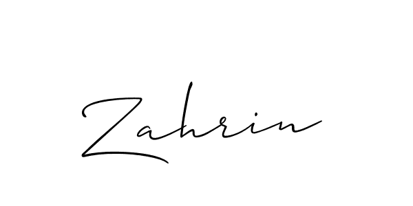Create a beautiful signature design for name Zahrin. With this signature (Allison_Script) fonts, you can make a handwritten signature for free. Zahrin signature style 2 images and pictures png