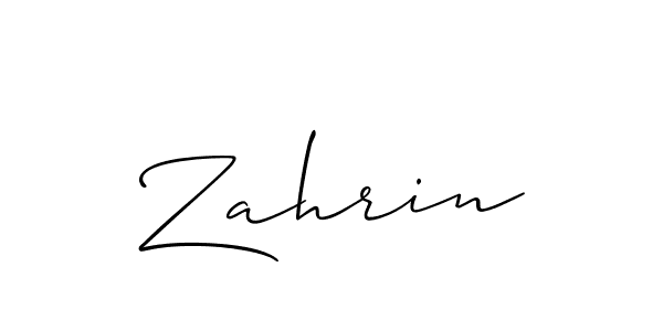 Allison_Script is a professional signature style that is perfect for those who want to add a touch of class to their signature. It is also a great choice for those who want to make their signature more unique. Get Zahrin name to fancy signature for free. Zahrin signature style 2 images and pictures png