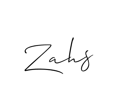 Make a beautiful signature design for name Zahs. With this signature (Allison_Script) style, you can create a handwritten signature for free. Zahs signature style 2 images and pictures png