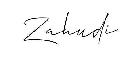 Enhance your business communications with Zahudi signature in Allison_Script lettering. Clean, modern, and universally compatible. Zahudi signature style 2 images and pictures png