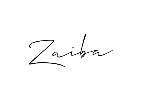 Use a signature maker to create a handwritten signature online. With this signature software, you can design (Allison_Script) your own signature for name Zaiba. Zaiba signature style 2 images and pictures png