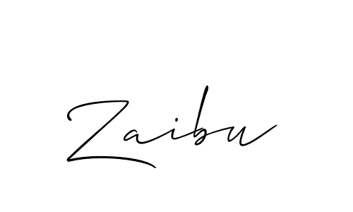 How to make Zaibu signature? Allison_Script is a professional autograph style. Create handwritten signature for Zaibu name. Zaibu signature style 2 images and pictures png
