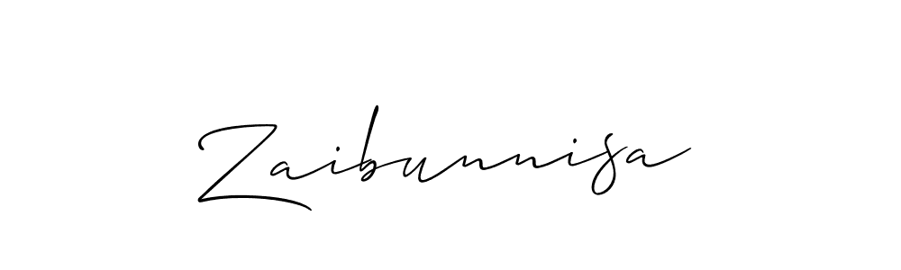 Use a signature maker to create a handwritten signature online. With this signature software, you can design (Allison_Script) your own signature for name Zaibunnisa. Zaibunnisa signature style 2 images and pictures png