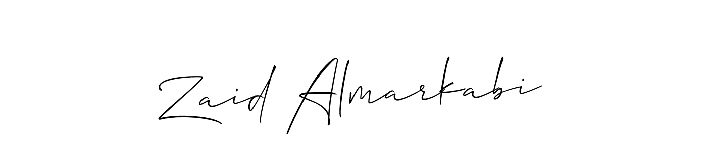 Create a beautiful signature design for name Zaid Almarkabi. With this signature (Allison_Script) fonts, you can make a handwritten signature for free. Zaid Almarkabi signature style 2 images and pictures png