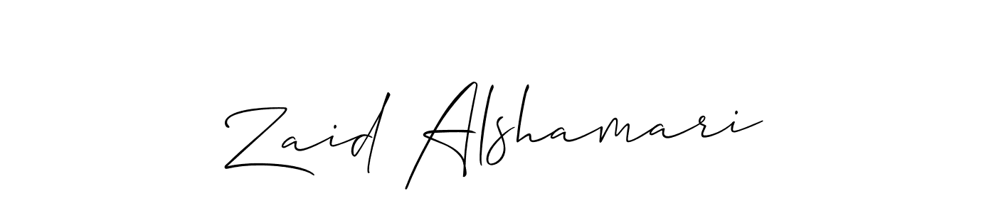 Design your own signature with our free online signature maker. With this signature software, you can create a handwritten (Allison_Script) signature for name Zaid Alshamari. Zaid Alshamari signature style 2 images and pictures png