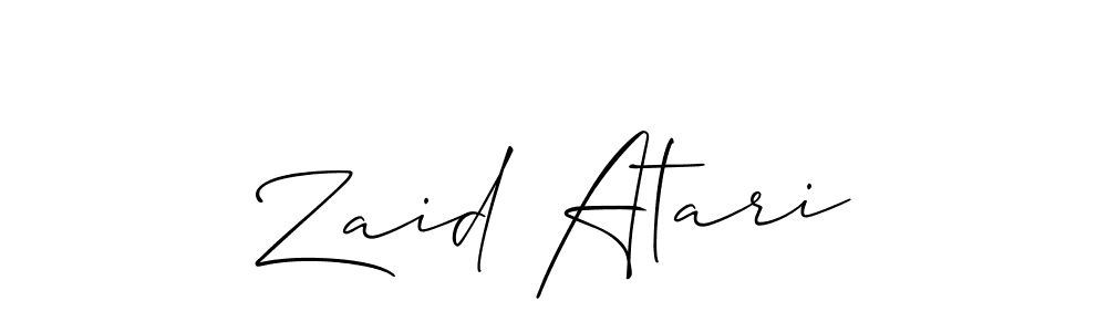 Make a beautiful signature design for name Zaid Atari. With this signature (Allison_Script) style, you can create a handwritten signature for free. Zaid Atari signature style 2 images and pictures png