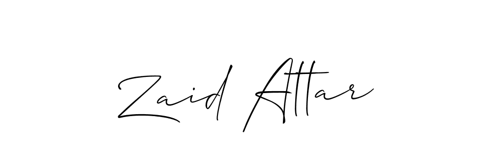 It looks lik you need a new signature style for name Zaid Attar. Design unique handwritten (Allison_Script) signature with our free signature maker in just a few clicks. Zaid Attar signature style 2 images and pictures png