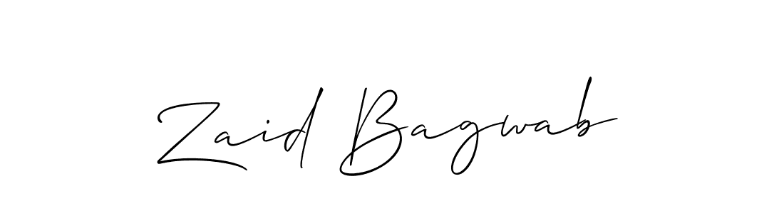 Design your own signature with our free online signature maker. With this signature software, you can create a handwritten (Allison_Script) signature for name Zaid Bagwab. Zaid Bagwab signature style 2 images and pictures png