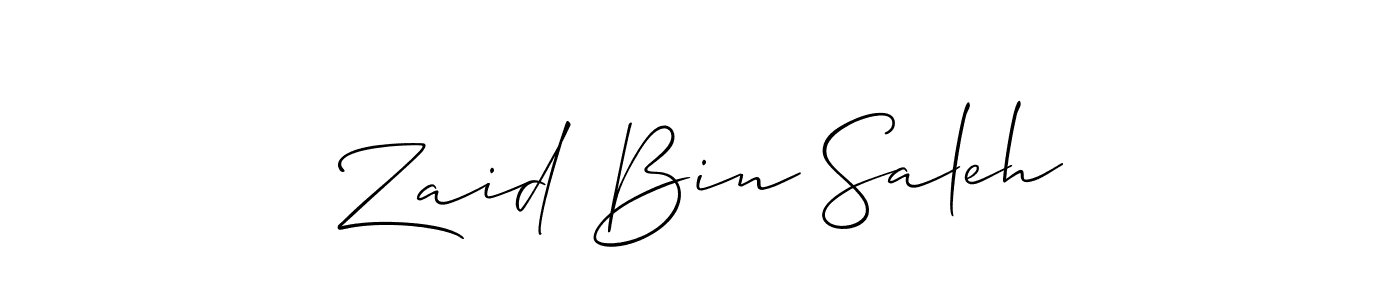Use a signature maker to create a handwritten signature online. With this signature software, you can design (Allison_Script) your own signature for name Zaid Bin Saleh. Zaid Bin Saleh signature style 2 images and pictures png