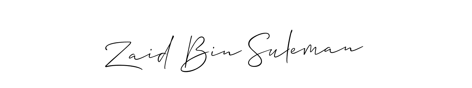 How to make Zaid Bin Suleman name signature. Use Allison_Script style for creating short signs online. This is the latest handwritten sign. Zaid Bin Suleman signature style 2 images and pictures png