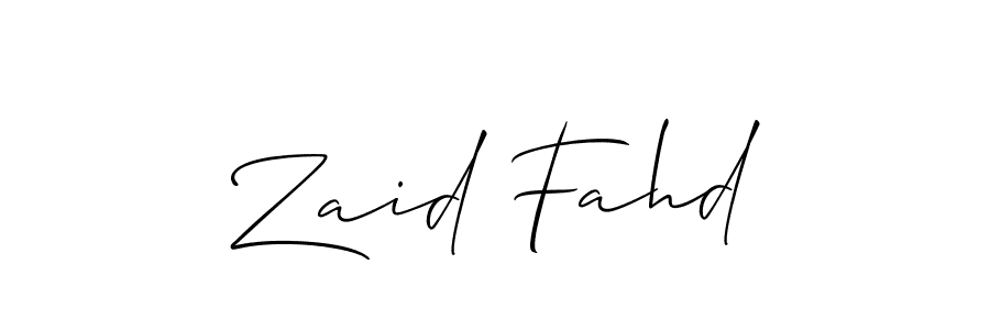Allison_Script is a professional signature style that is perfect for those who want to add a touch of class to their signature. It is also a great choice for those who want to make their signature more unique. Get Zaid Fahd name to fancy signature for free. Zaid Fahd signature style 2 images and pictures png