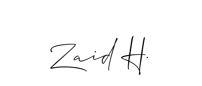 You can use this online signature creator to create a handwritten signature for the name Zaid H.. This is the best online autograph maker. Zaid H. signature style 2 images and pictures png