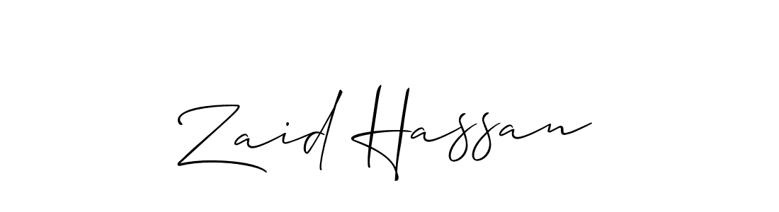 Create a beautiful signature design for name Zaid Hassan. With this signature (Allison_Script) fonts, you can make a handwritten signature for free. Zaid Hassan signature style 2 images and pictures png