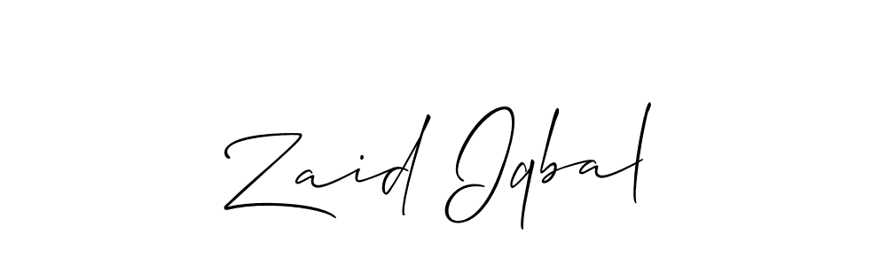 Also we have Zaid Iqbal name is the best signature style. Create professional handwritten signature collection using Allison_Script autograph style. Zaid Iqbal signature style 2 images and pictures png