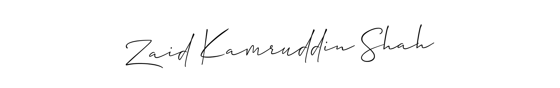 You should practise on your own different ways (Allison_Script) to write your name (Zaid Kamruddin Shah) in signature. don't let someone else do it for you. Zaid Kamruddin Shah signature style 2 images and pictures png