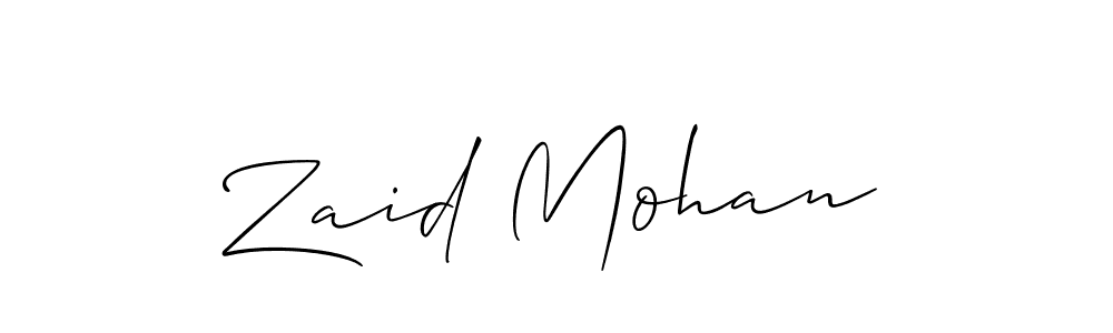 Use a signature maker to create a handwritten signature online. With this signature software, you can design (Allison_Script) your own signature for name Zaid Mohan. Zaid Mohan signature style 2 images and pictures png