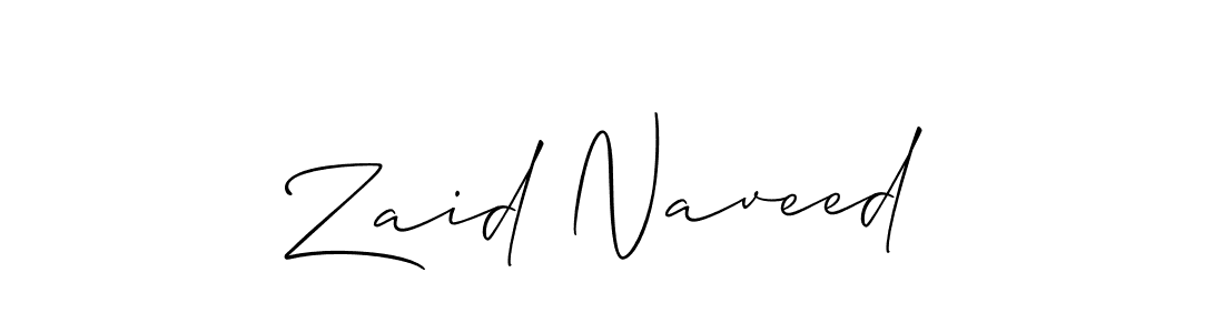 Also we have Zaid Naveed name is the best signature style. Create professional handwritten signature collection using Allison_Script autograph style. Zaid Naveed signature style 2 images and pictures png