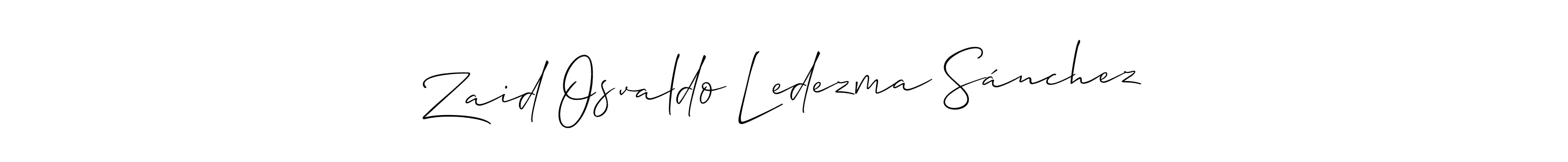How to make Zaid Osvaldo Ledezma Sánchez signature? Allison_Script is a professional autograph style. Create handwritten signature for Zaid Osvaldo Ledezma Sánchez name. Zaid Osvaldo Ledezma Sánchez signature style 2 images and pictures png