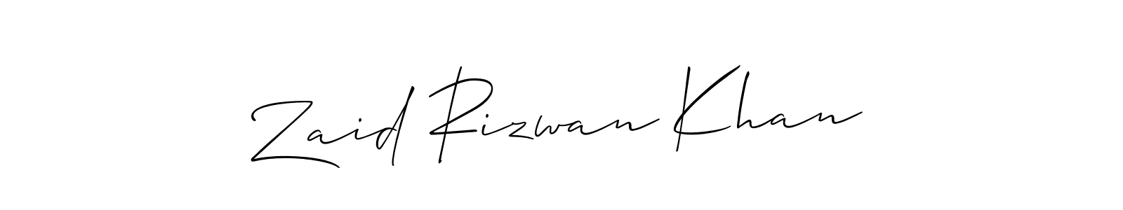 Make a short Zaid Rizwan Khan signature style. Manage your documents anywhere anytime using Allison_Script. Create and add eSignatures, submit forms, share and send files easily. Zaid Rizwan Khan signature style 2 images and pictures png