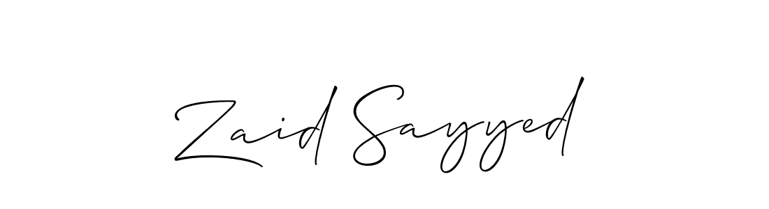 The best way (Allison_Script) to make a short signature is to pick only two or three words in your name. The name Zaid Sayyed include a total of six letters. For converting this name. Zaid Sayyed signature style 2 images and pictures png