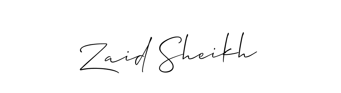 Zaid Sheikh stylish signature style. Best Handwritten Sign (Allison_Script) for my name. Handwritten Signature Collection Ideas for my name Zaid Sheikh. Zaid Sheikh signature style 2 images and pictures png