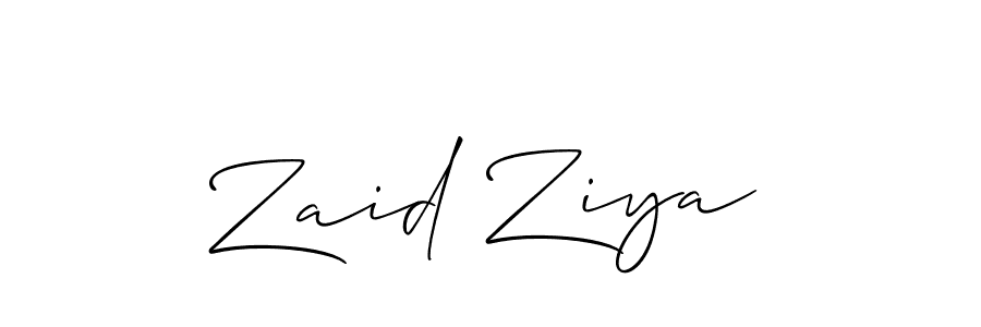 How to make Zaid Ziya name signature. Use Allison_Script style for creating short signs online. This is the latest handwritten sign. Zaid Ziya signature style 2 images and pictures png